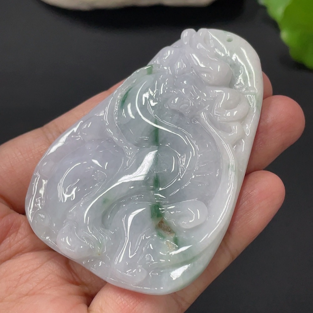 F28284282 Jadeite Kylin Pendant, Total Weight Approx. 54.9g