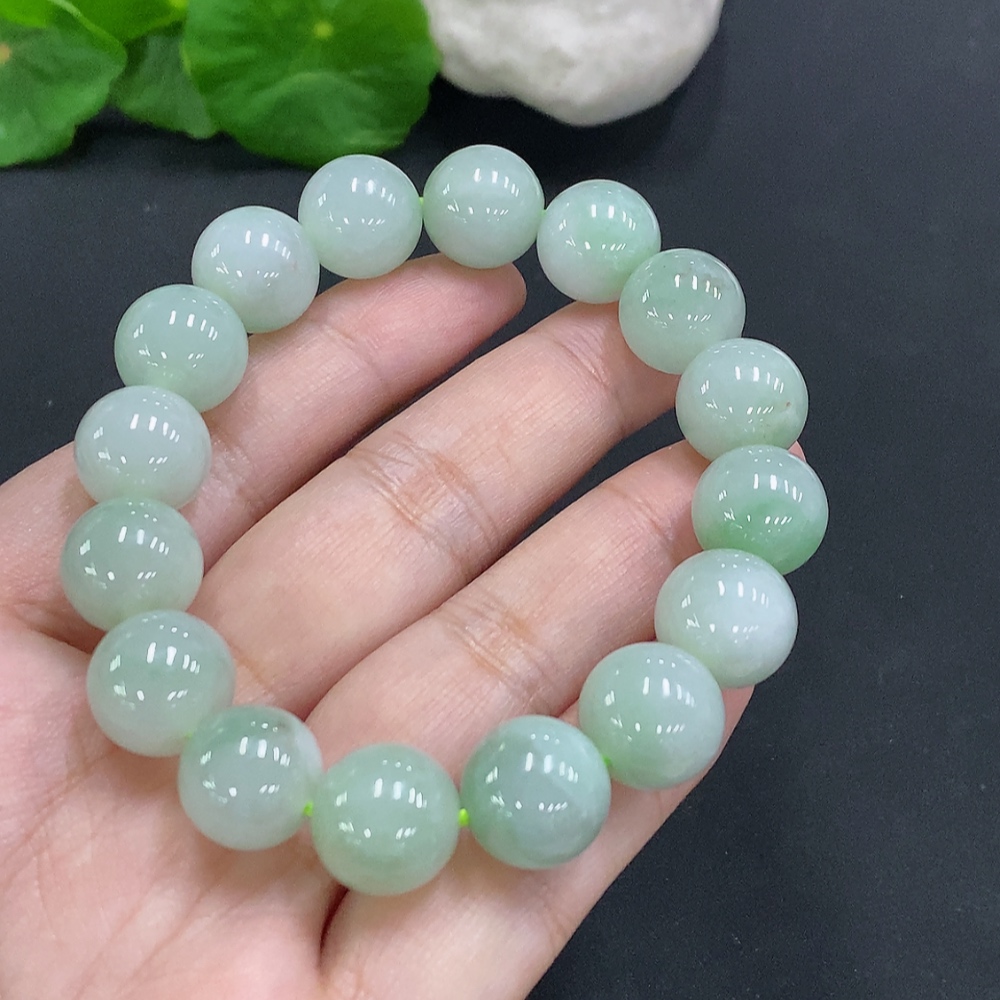 F34000661 Jadeite Bead Necklace Approx. 12.6mm Total Weight Approx. 58.7g
