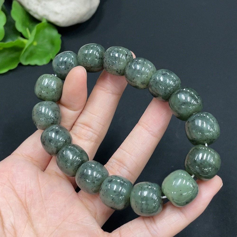 H29353717 Hetian Jade Bracelet, Approx. 14mm, Total Weight Approx. 75.9g
