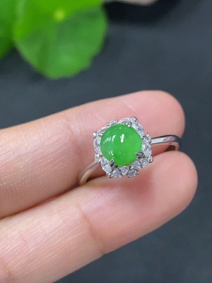 F31593646 Jadeite Inlaid Ring Non-Gold Adjustable Total Weight Approx. 1.97g