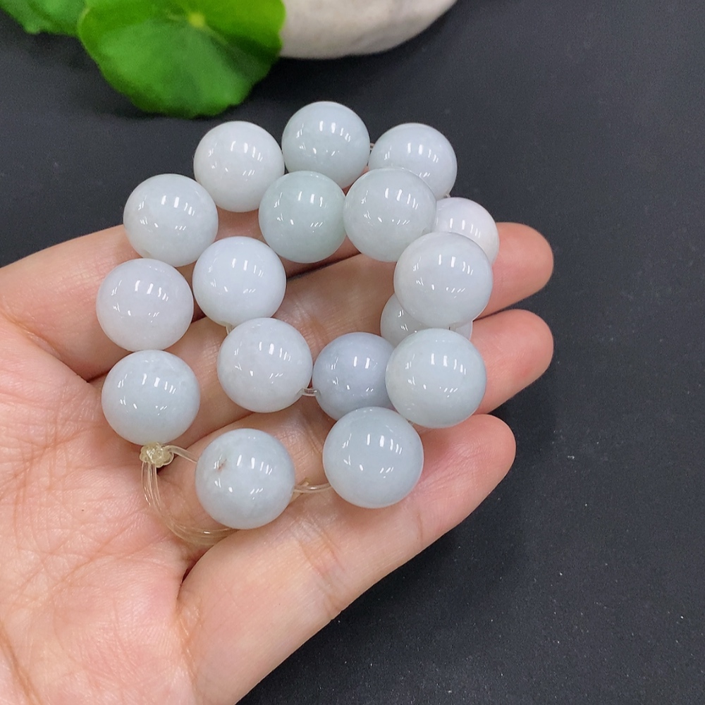 F28231604 Jadeite Bead Necklace Approximately 13mm Total Weight About 69.2g