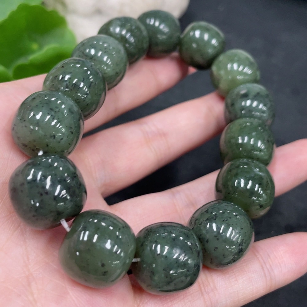H34979170 Hetian Jade Bracelet (Approx. 15.8 mm, Total Weight Approx. 97.8g)