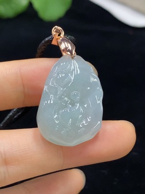 F33862261 Jadeite Enlightenment Pendant Non-Gold Total Weight Approx. 9.24g (Including Rope Weight)