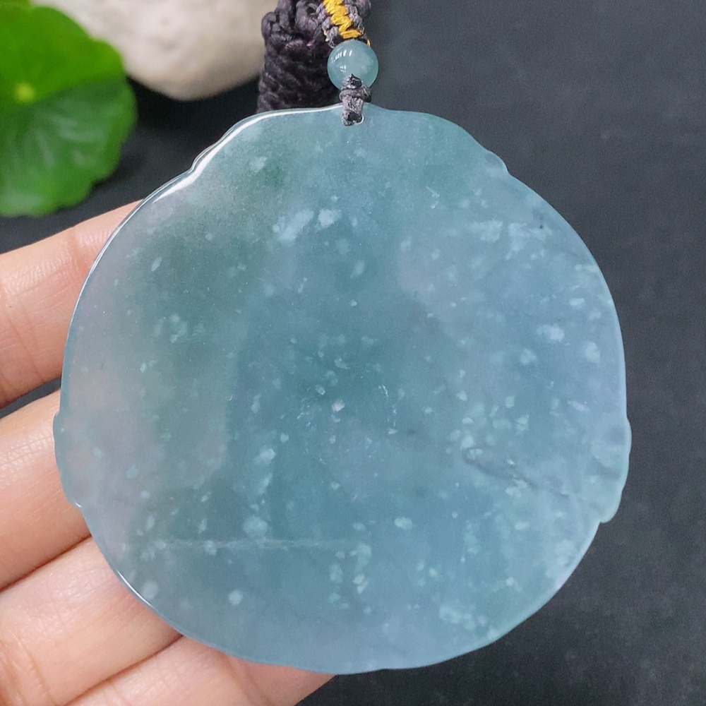 F35117681 Jadeite Pendant Buddha Amulet Total Weight Approx. 31.38g Including Rope