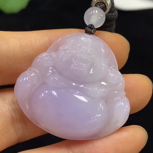 F35095086 Jadeite Pendant Buddha with Non-A Beads and Cord Total Weight Approx. 12.07g