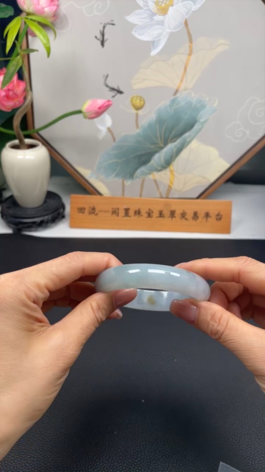 F33831290 Jadeite Round Bangle Total Weight Approx. 58.5g Size 59