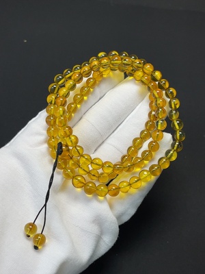 C46535470 琥珀蜜蜡珠链 货品总重约13.64g 卡6.5mm左右