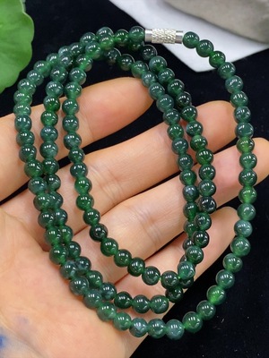 F35094630 Jadeite Bead Necklace approx. 4.8mm Non-Gold Total Weight approx. 27.79g