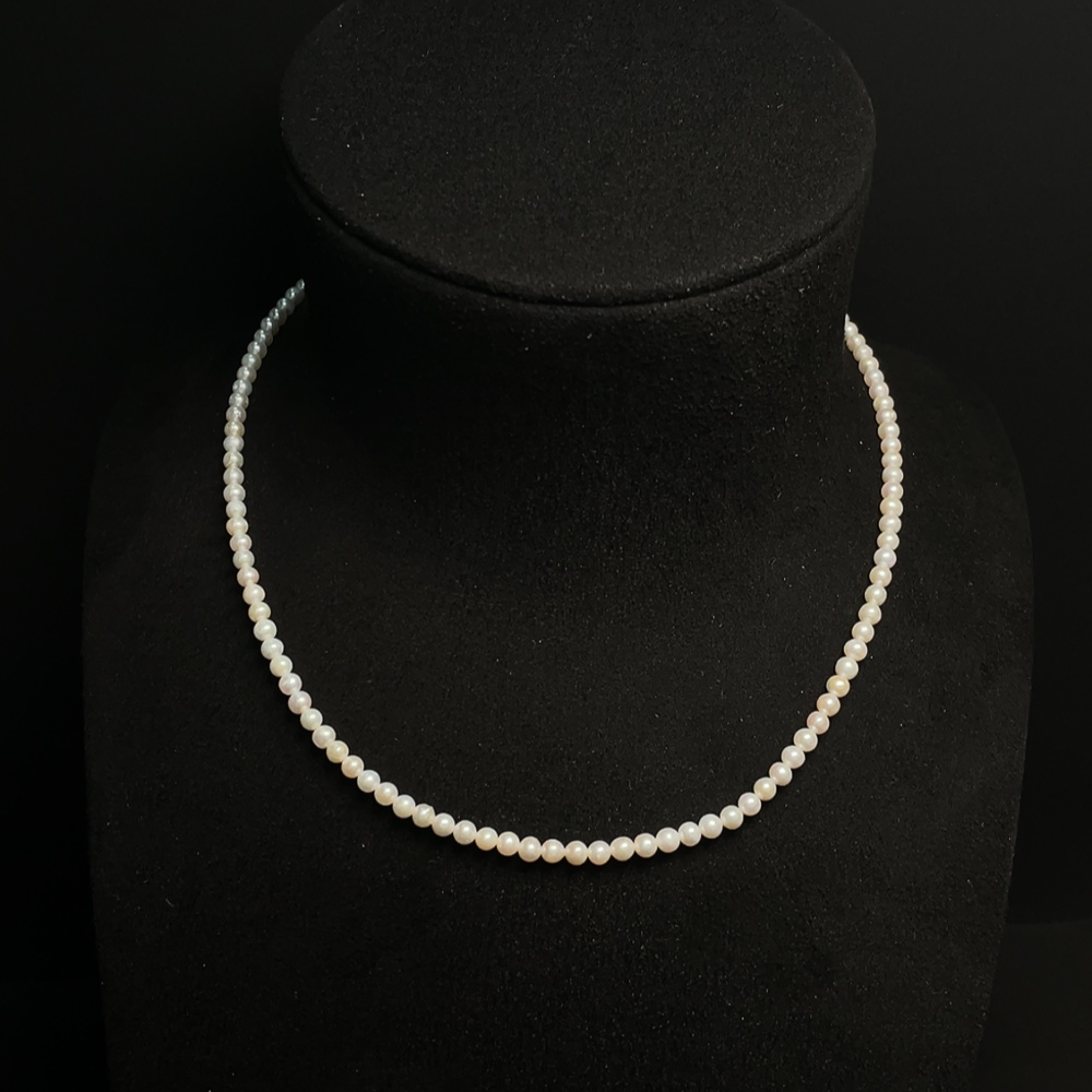 C24796547 Pearl bead necklace, non-gold setting, total weight approx. 7.58g, bead size ca. 3.6mm