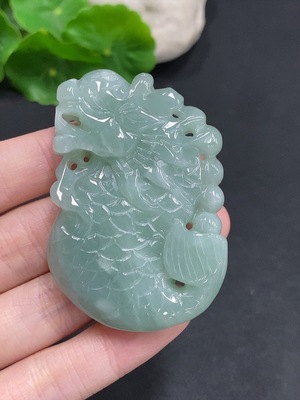 F35078624 Jadeite Arowana Pendant Total Weight Approximately 54.6g