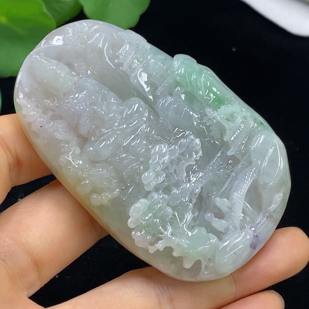 F35136629 Jadeite Guanyin Pendant, Total Weight Approximately 100.8g