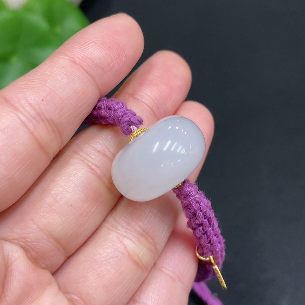 H34072621 Hetian Jade Hand Bracelet Total weight about 11.7g Gold content 72%