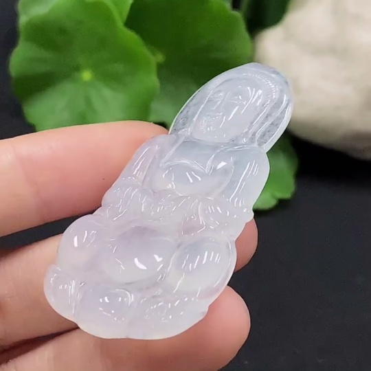 F32819189 Jadeite Guanyin Pendant Total Weight Approx.12.4g