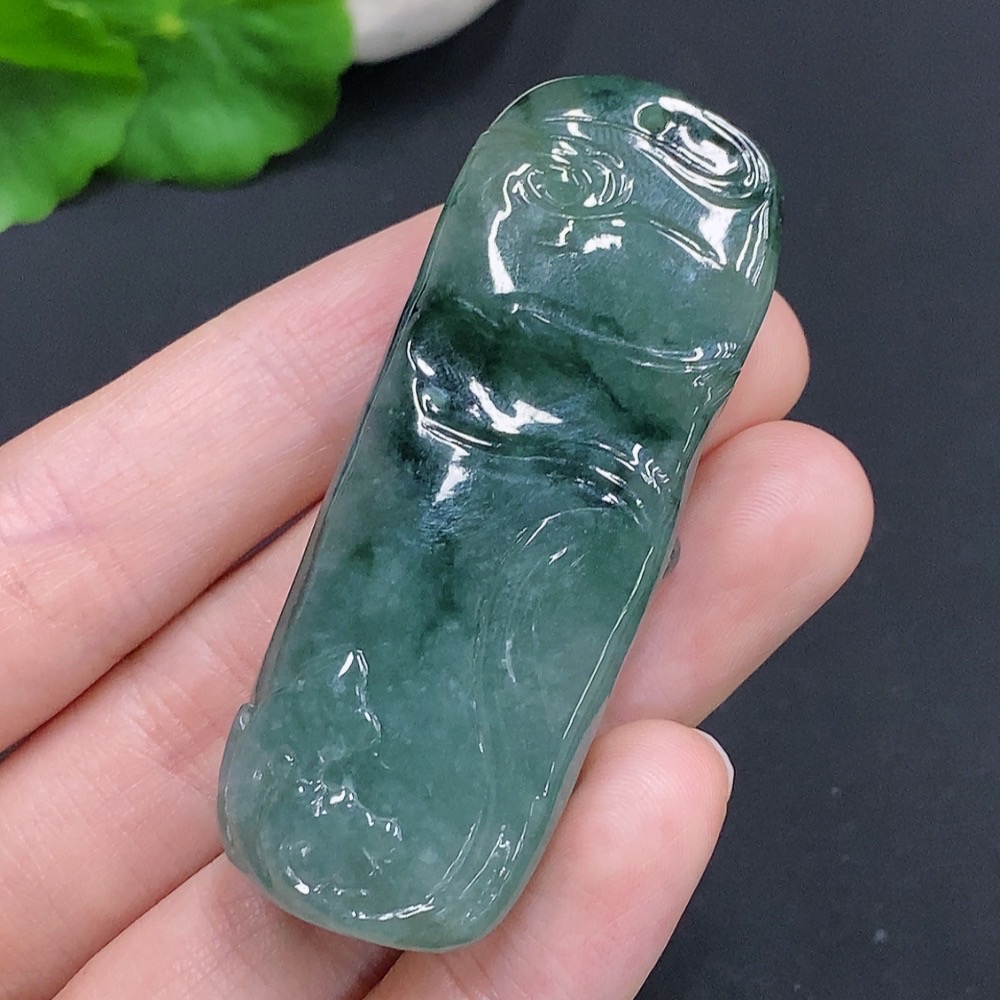 F32757064 Jadeite Auspicious Fish Pendant (Total weight: approx. 36g)