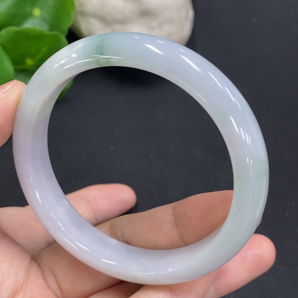 F34050538 Jadeite Regular Round Bangle Size 55 Total Weight Approx. 44.4g