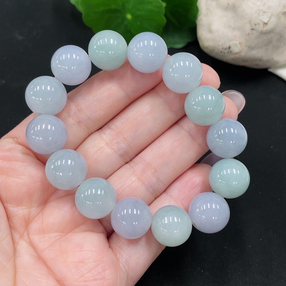 F34967189 Jadeite Bracelet, Approx. 12.8mm Beads, Total Weight Approx. 51.4g