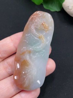 F30527701 Jadeite Dragon Pendant Total Weight Approx. 34g (Color origin undetermined)