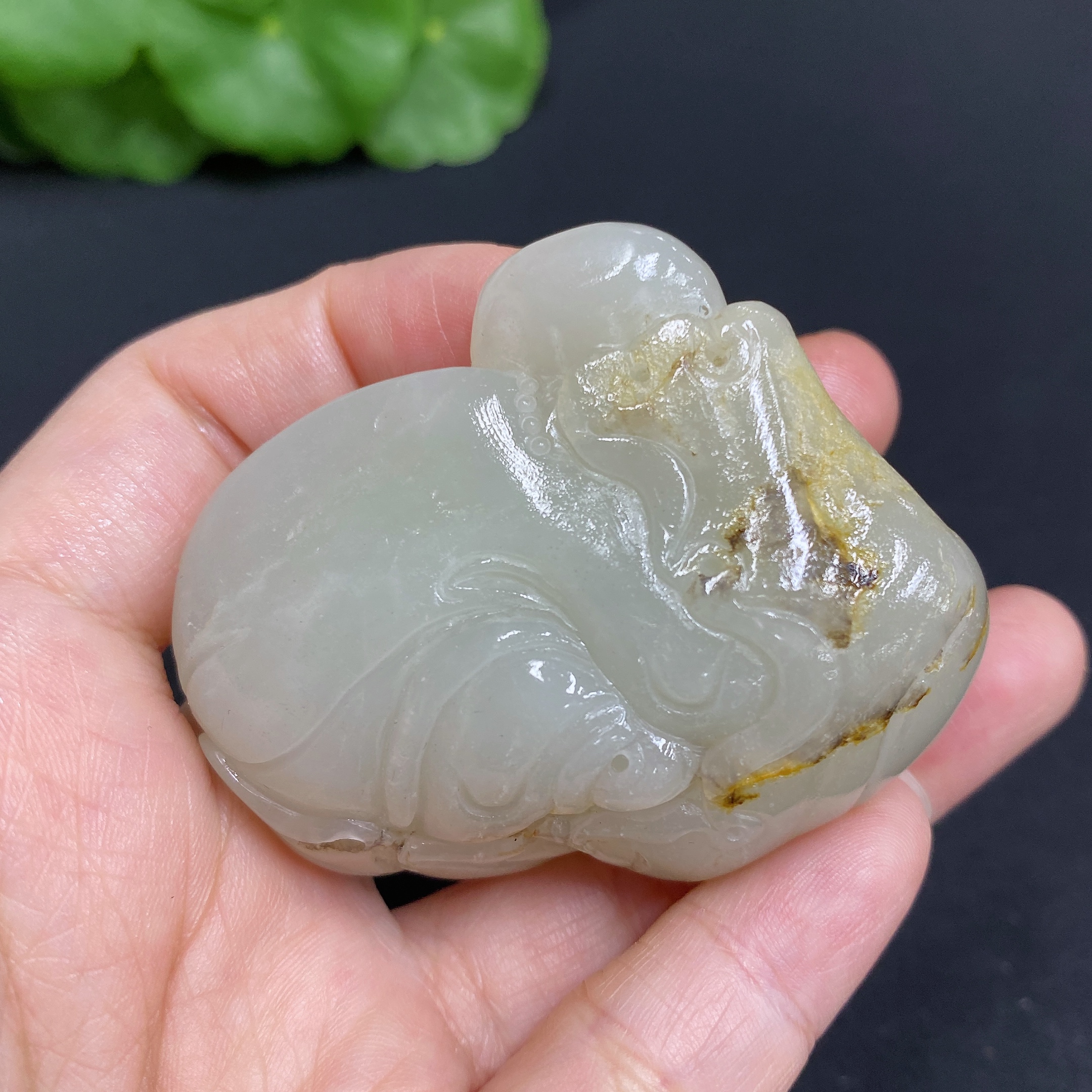 H34971241 Hetian Jade Pendant - Buddha Figure, Total Weight Approx. 66g, Undetermined Skin Color Origin