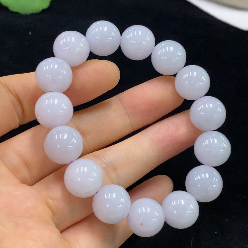 F31599874 Jadeite Bracelet Approx. 12.5mm Beads Total Weight About 50g