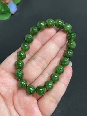 H33847693 Hetian Jade Bead Bracelet, Approx. 9.3mm, Total Weight About 27.8g