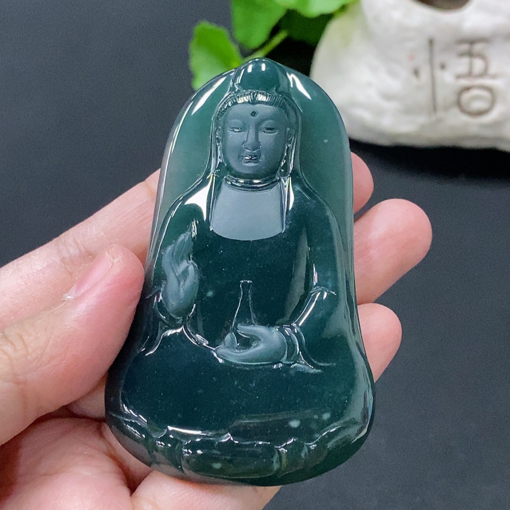 F35146009 Jadeite Guanyin Pendant Total Weight Approx. 48.28g
