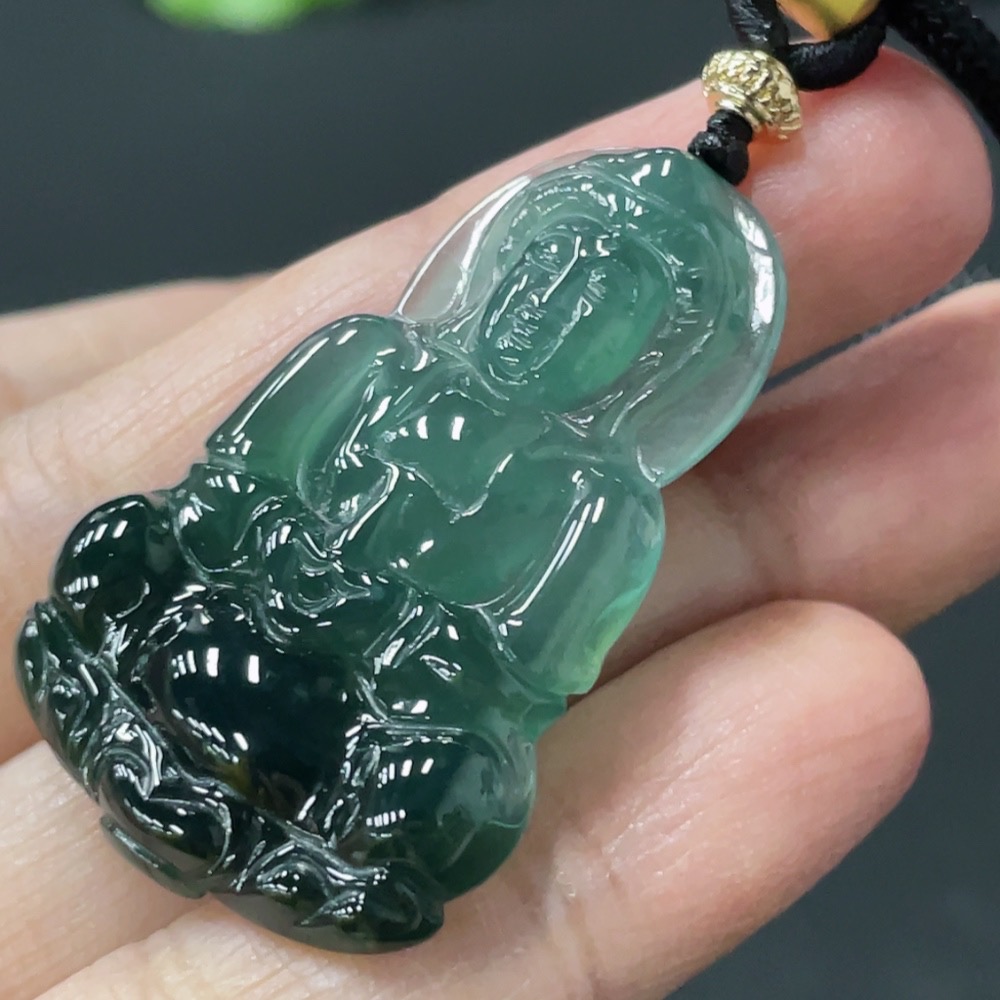 F30449266 Jadeite Guanyin Pendant, Total Weight Approx. 10.8g