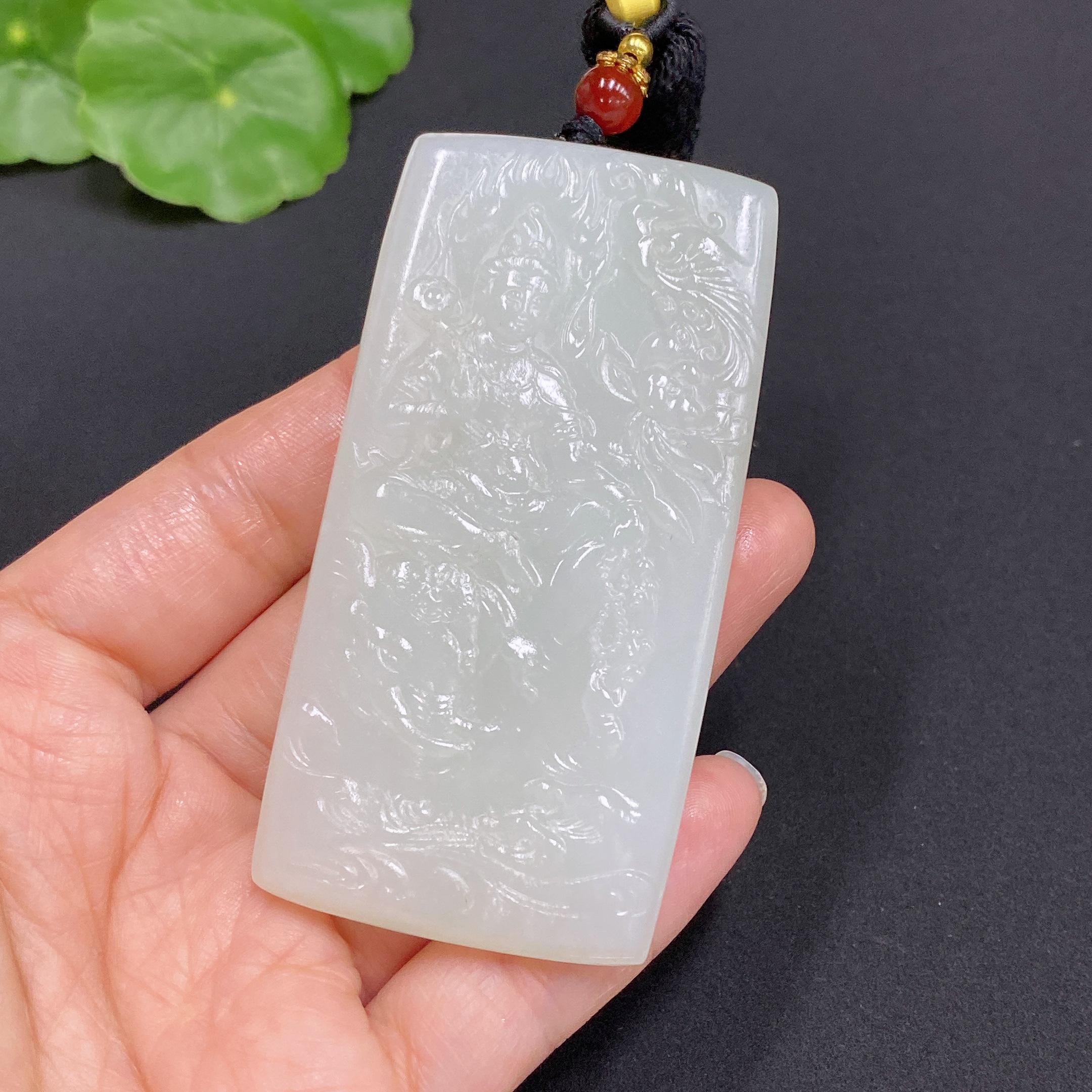 H32759556 Hetian Jade Pendant - Samantabhadra Bodhisattva