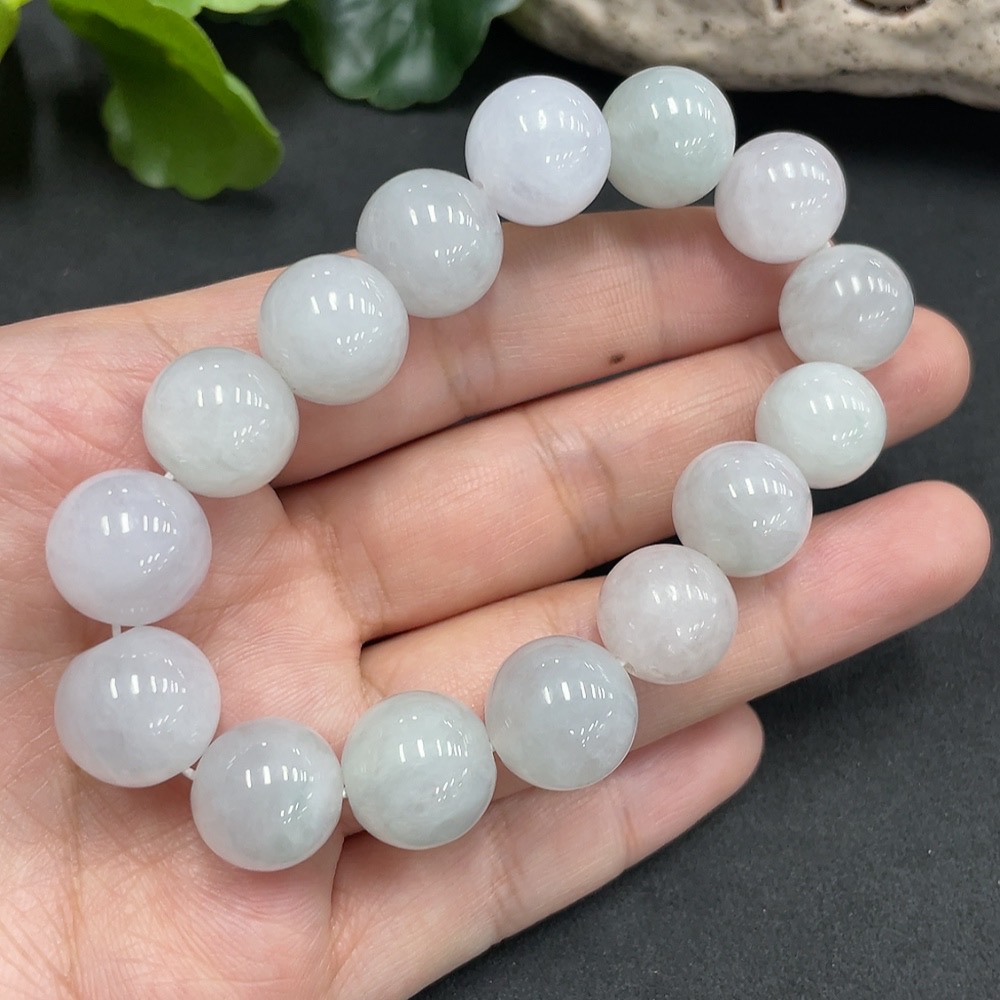 F14525334 Jadeite Beaded Necklace Approx. 12.8mm Total Weight 51.900g