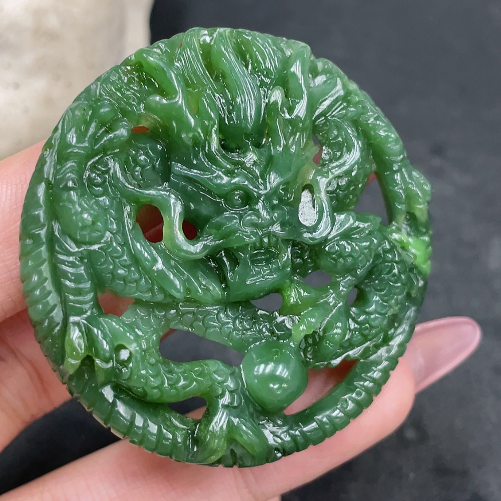 H33845940 Hetian Jade Pendant - Dragon Plaque, Total Weight Approx. 26.7g