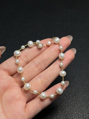 C34952426 Pearl Bracelet Non-Gold Total Weight Approx. 6.04g Size 3.8-7.3mm