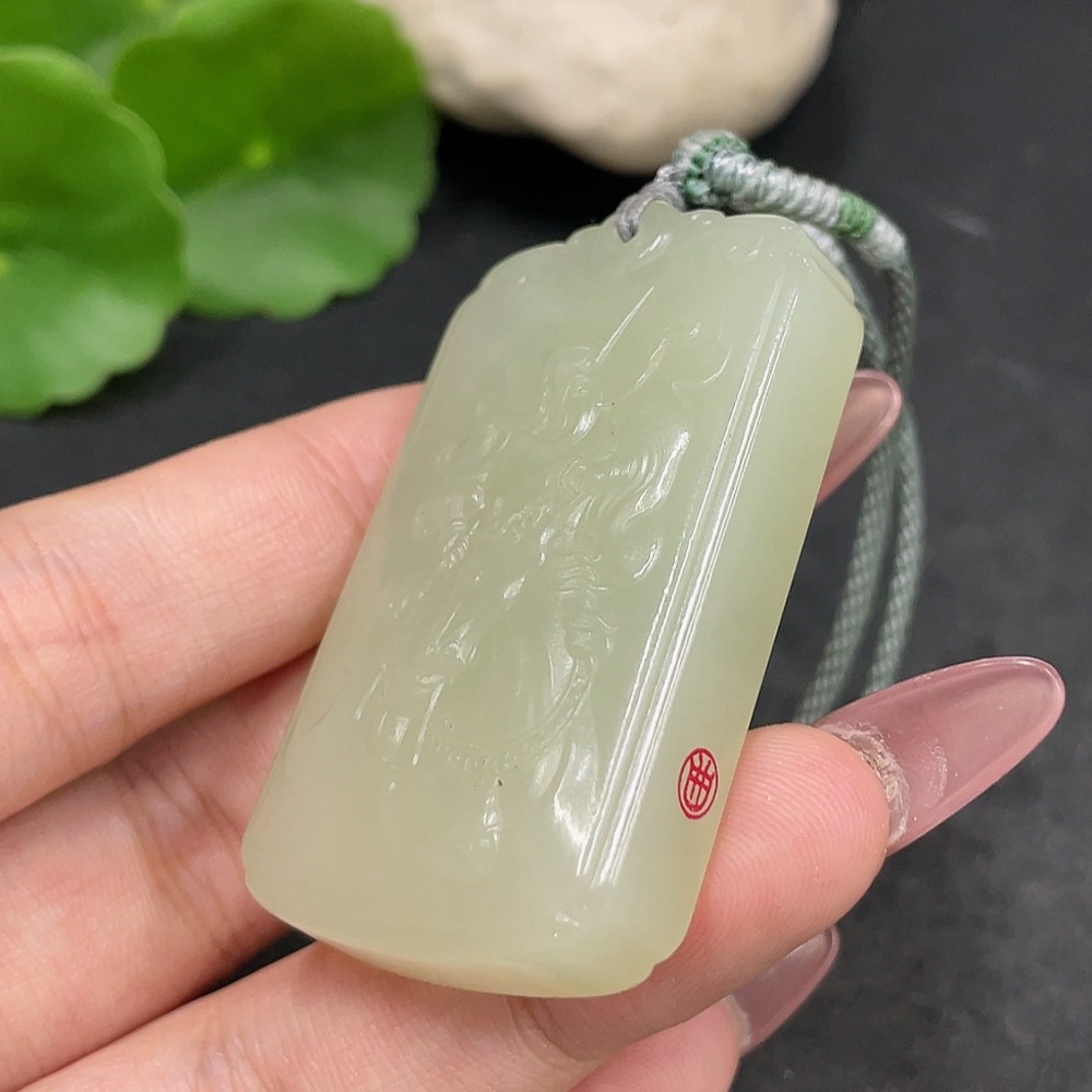 H33885119 Hetian Jade Pendant Guan Gong