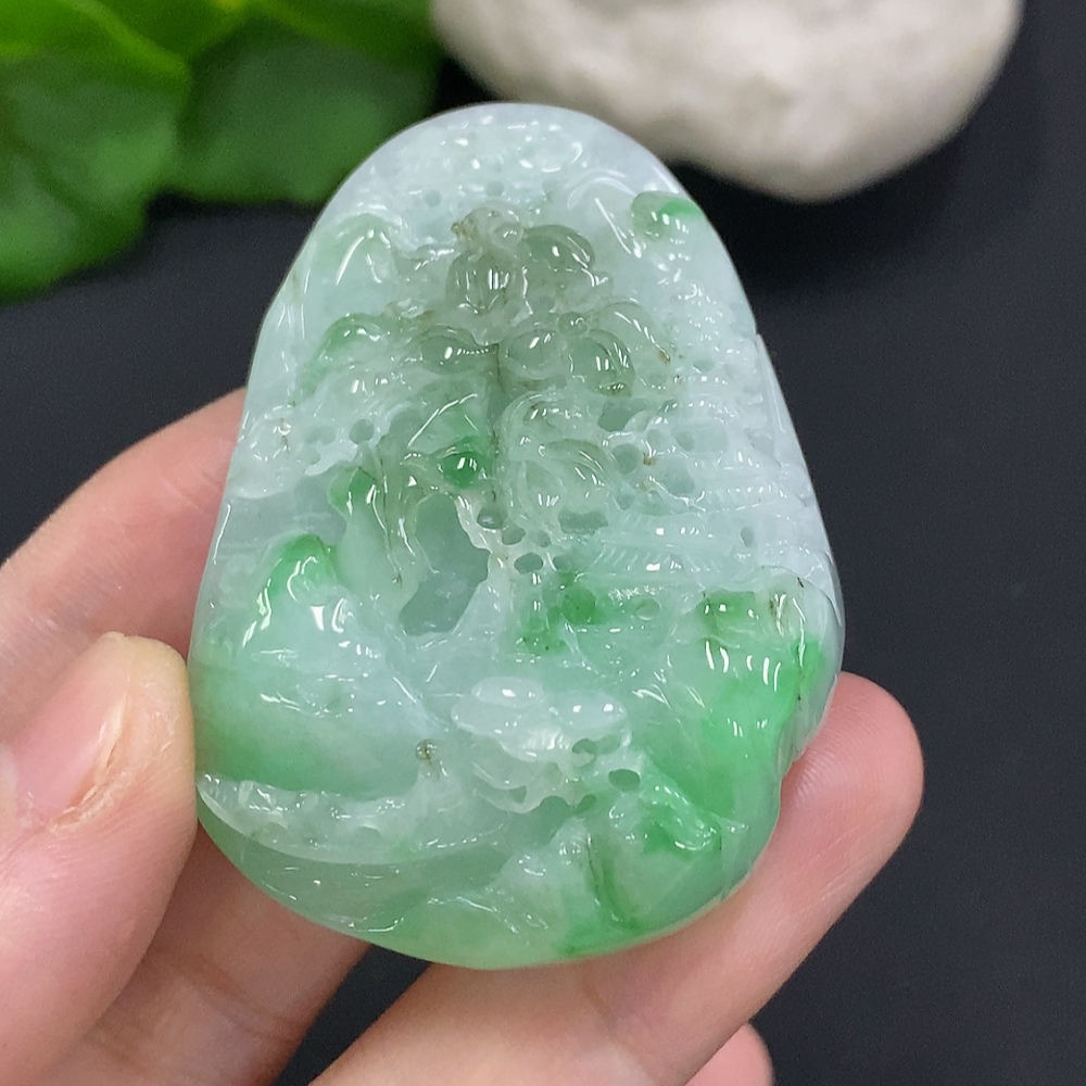 F34070798 Jadeite Pendant Landscape Total Weight Approx. 43.81g