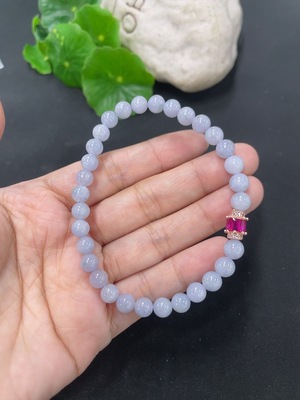 F46485278 翡翠手串 卡6mm左右  货品总约重12.67g 非金