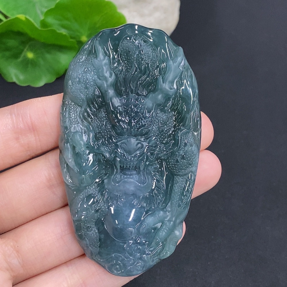 F39580441 Jadeite Soaring Dragon Pendant, Total Weight Approx. 52g
