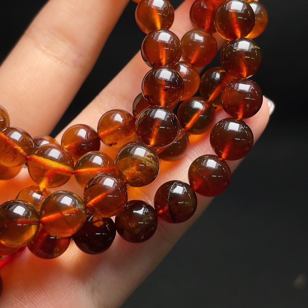 C34988688 Amber Beeswax Bead Necklace, Total Weight Approx. 36.5g, Size 8mm