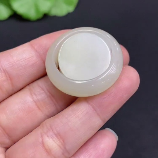 H33878530 Hetian Jade Ring Set, Size 23, Total Weight Approx.12.5g