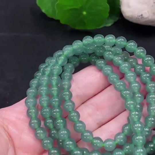 F34013174 Jadeite Bead Necklace Approx.5.8mm Total Weight Approx.43.8g (Non-gold Inlaid)