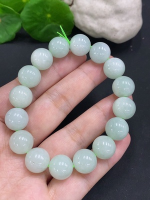 F34021953 Jadeite Bead Necklace, Approx. 12mm, Total Weight Approx. 51.2g