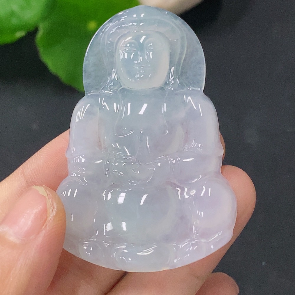 F30482213 Jadeite Guanyin Pendant Total Weight Approx. 14.96g