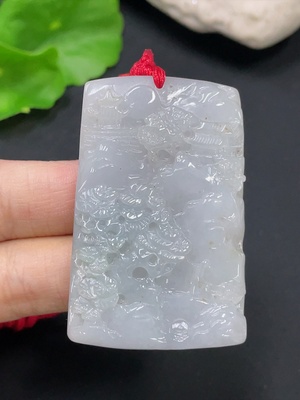 F31674134 Jadeite Pendant Landscape with Cord Total Weight Approx. 37.4g