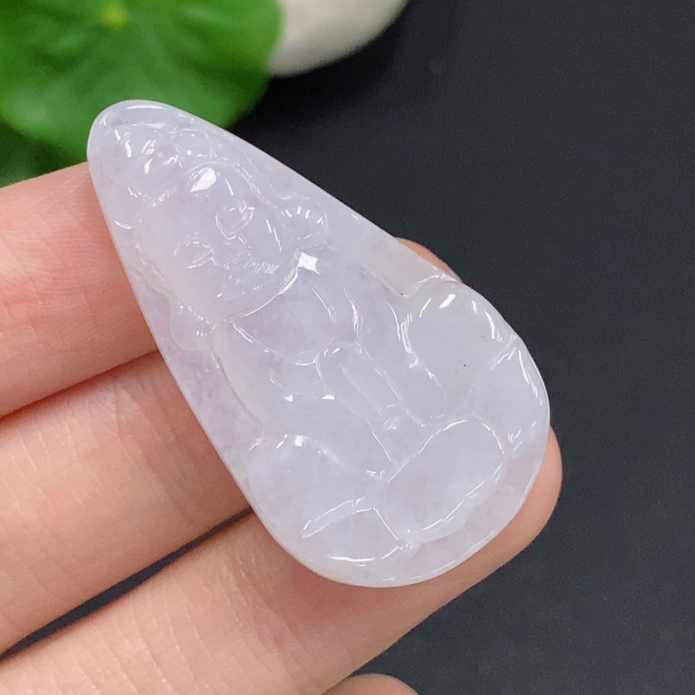 F32724145 Jadeite Guanyin Pendant, Total Weight Approximately 7.2g