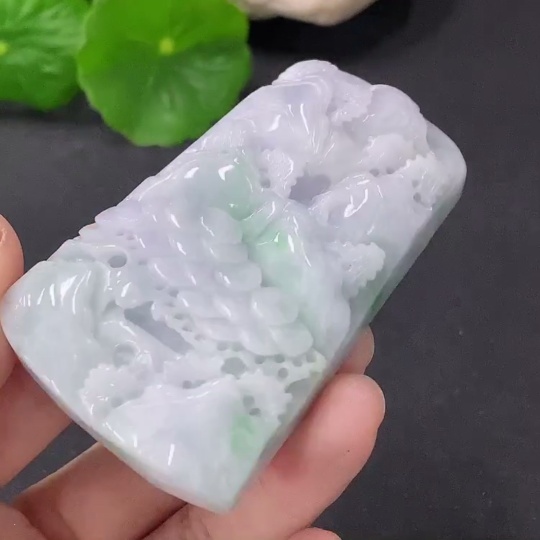 F32734292 JadeitePendant Landscape Plaque, Total Weight Approx. 72.5g