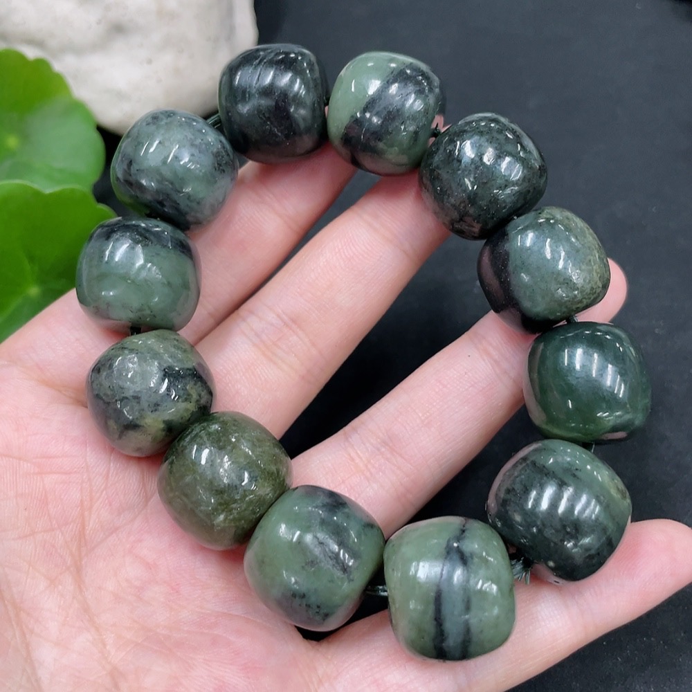 H30538458 Hetian Jade Bracelet Approx.17mm Total Weight Approx.109.3g