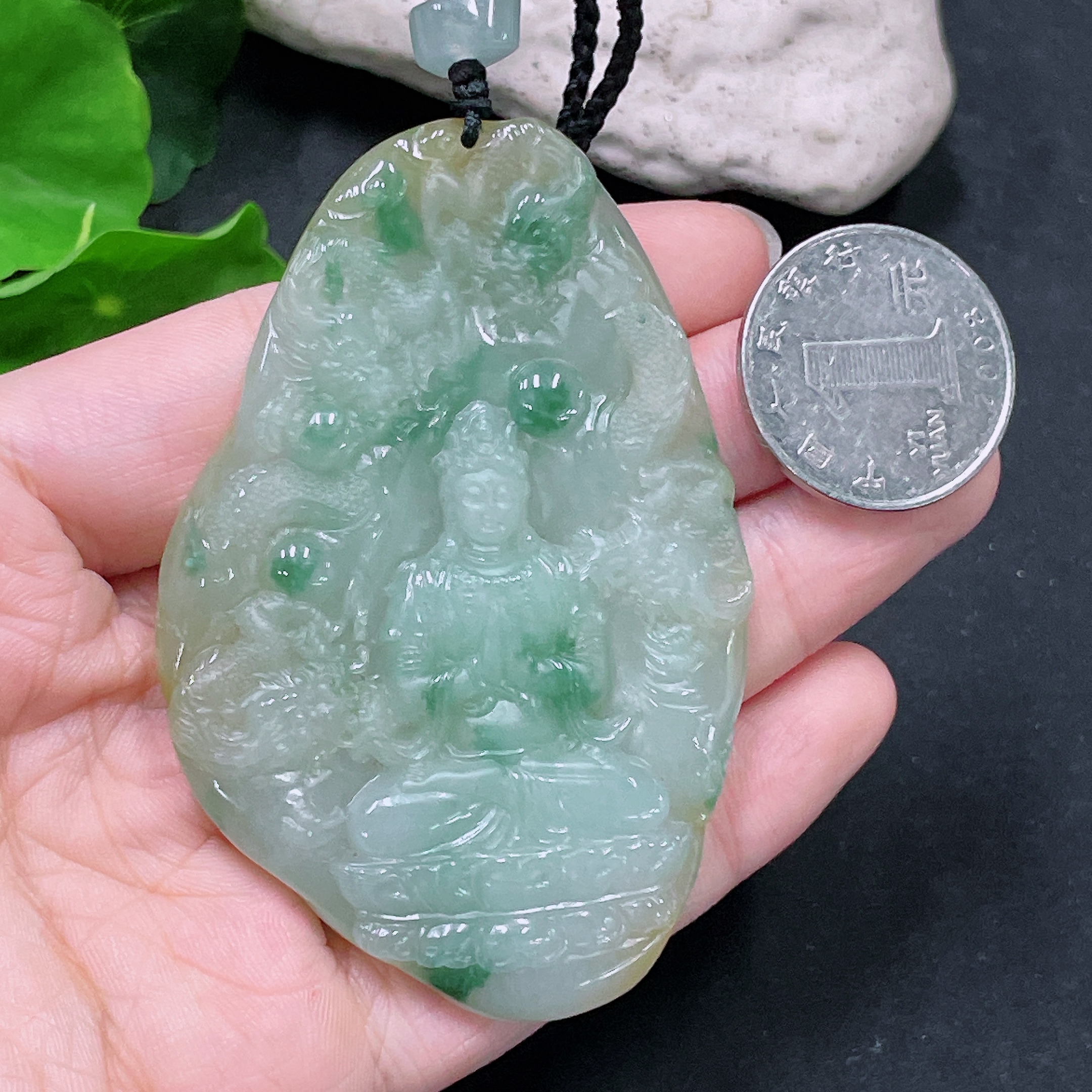 F33919282 Jadeite Divine Dragon Protector Pendant