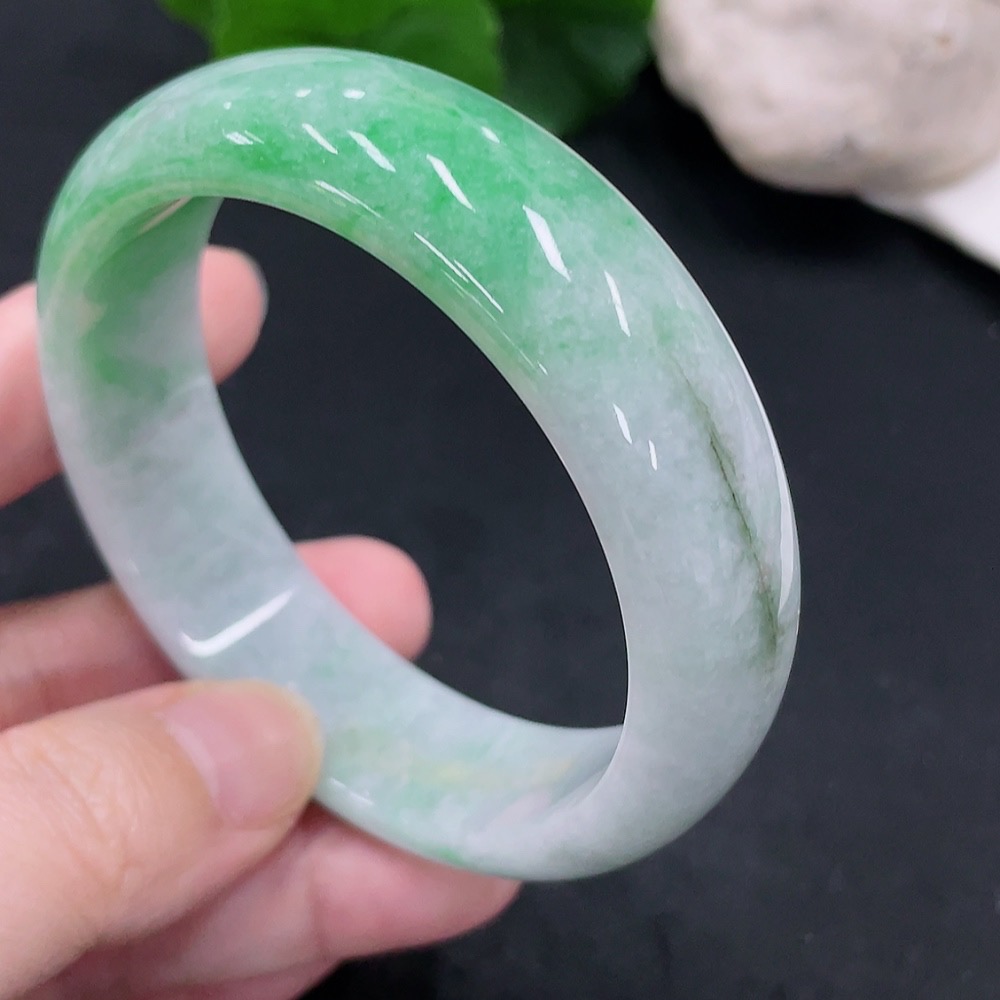 F30526785 Jadeite Round Bangle Size 57.6 Total Weight Approx. 72g