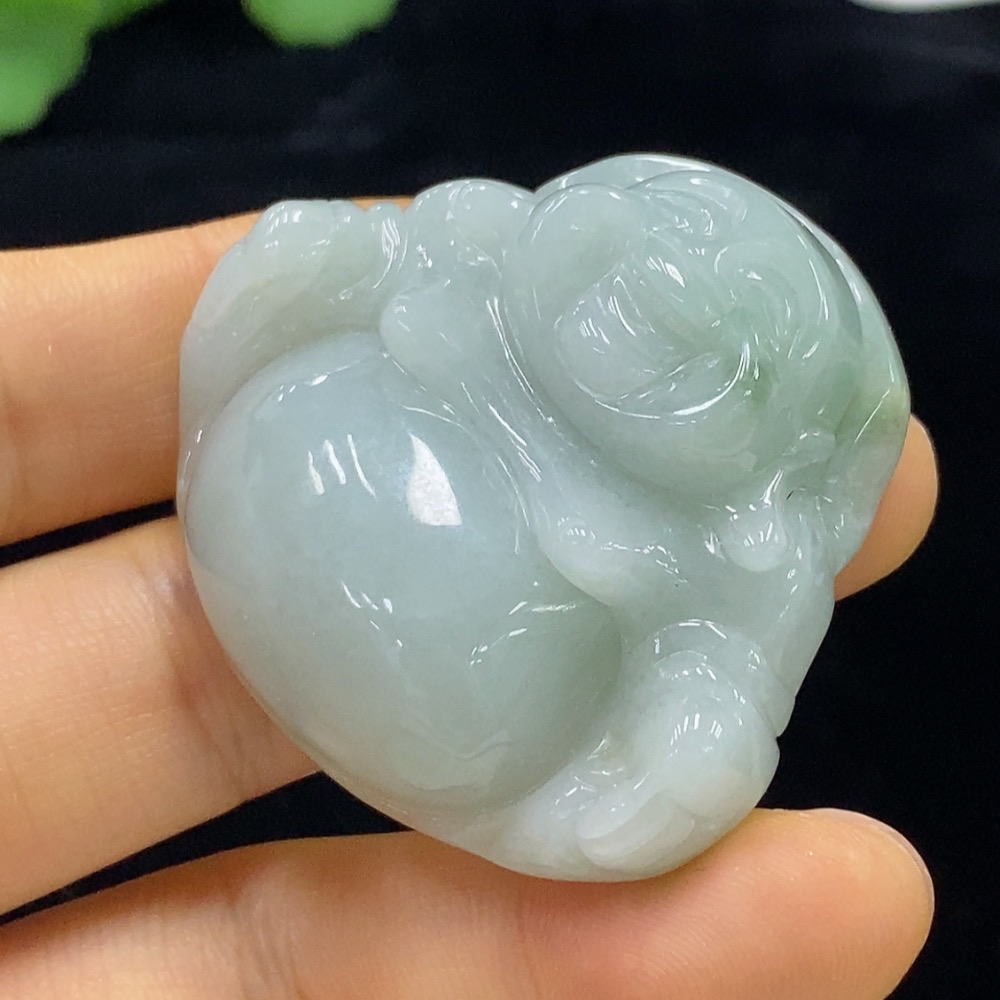 F34974655 Jadeite Buddha Pendant Total Weight Approx. 40.76g