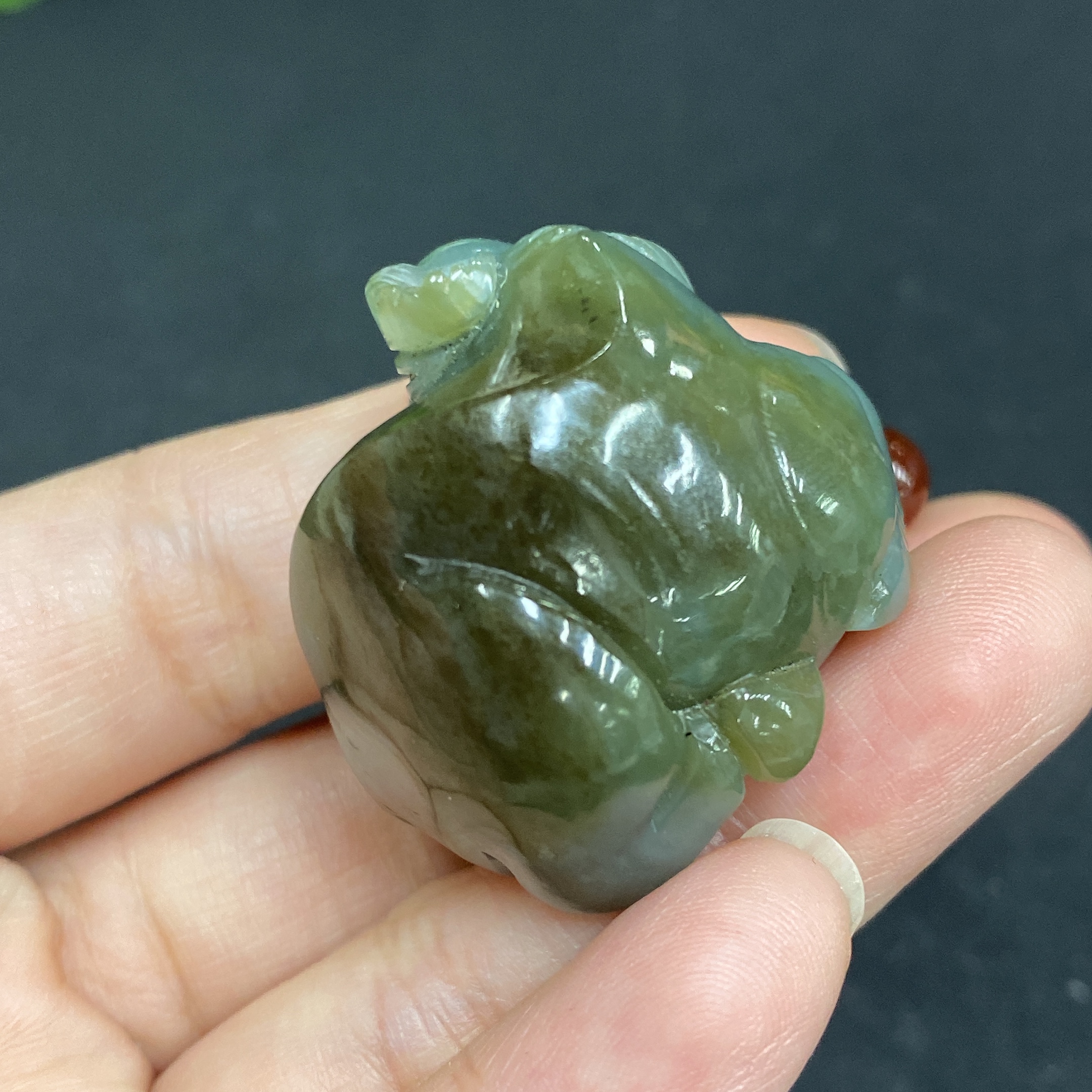 H33939693 Hetian Jade Pendant Ox Total Weight Approx. (Including Rope) 33.9g