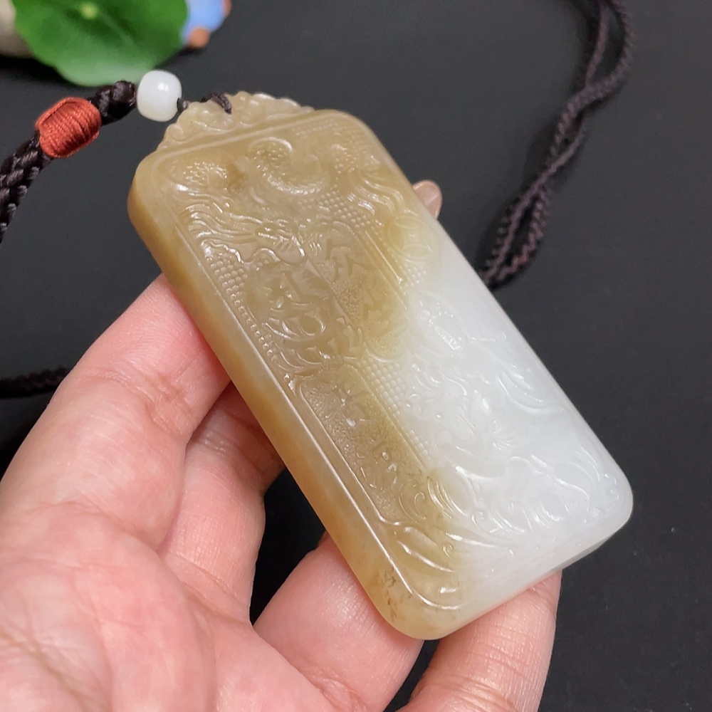 H32767795 Hetian Jade Pendant Guanyin Total Weight approx. [with rope] 91.7g