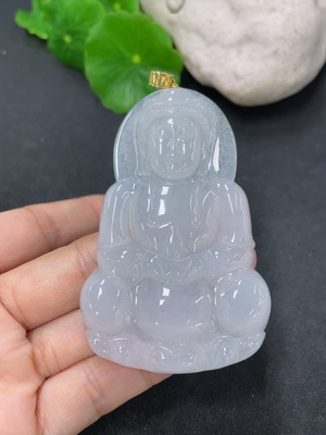 F41858493 翡翠挂件观音 18k 货品总约重34.34g
