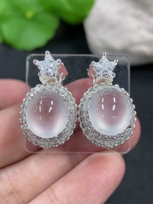 F43178927 翡翠镶嵌蛋面 非金 货品总约重21.82g （底部贵金属影响颜色）